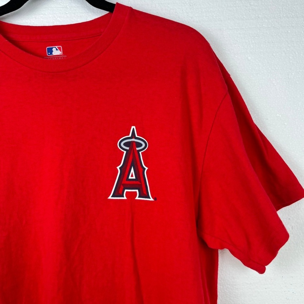 MLB T-Shirt Mens‎ Large Red Josh Hamilton #32 Los Angeles Angels - Picture 2 of 7